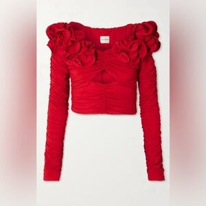 Magda Butrym floral-appliqué crop top